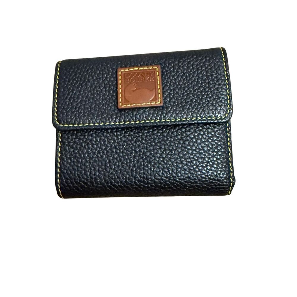 Dooney & Bourke Pebble Grain Small Flap Credit Card Wallet Clutch